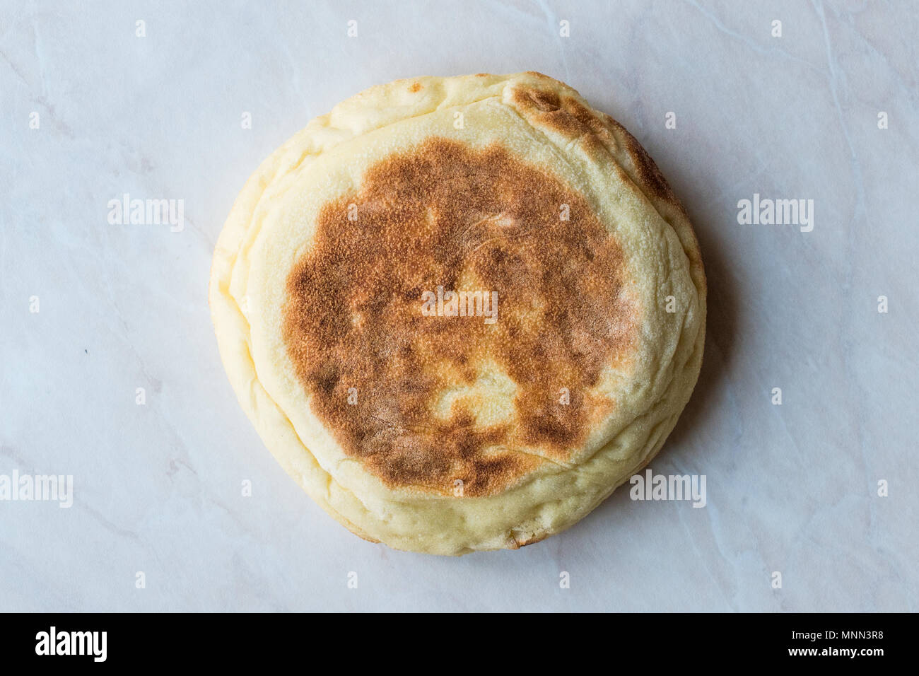 Turkish FlatBread Bazlama Ready to Eat. Traditional Bakery Stock Photo