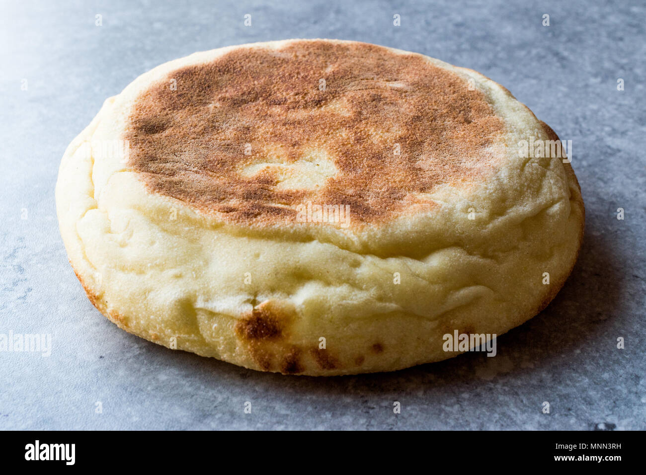 Turkish FlatBread Bazlama Ready to Eat. Traditional Bakery Stock Photo