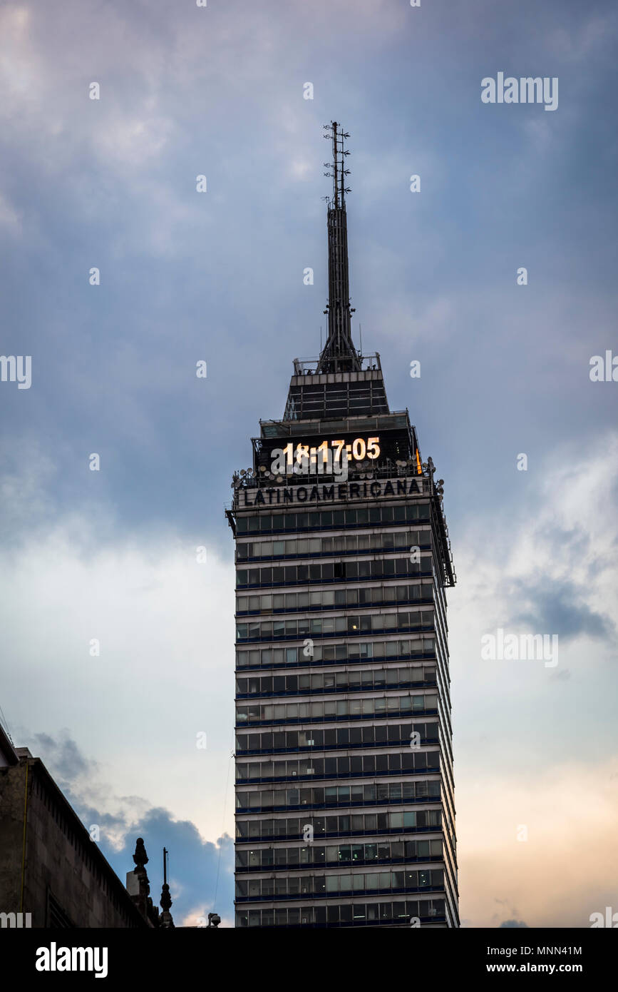 Torre Latinoamericana or Latin-American Tower is a skyscraper in downtown Mexico City, Mexico Stock Photo