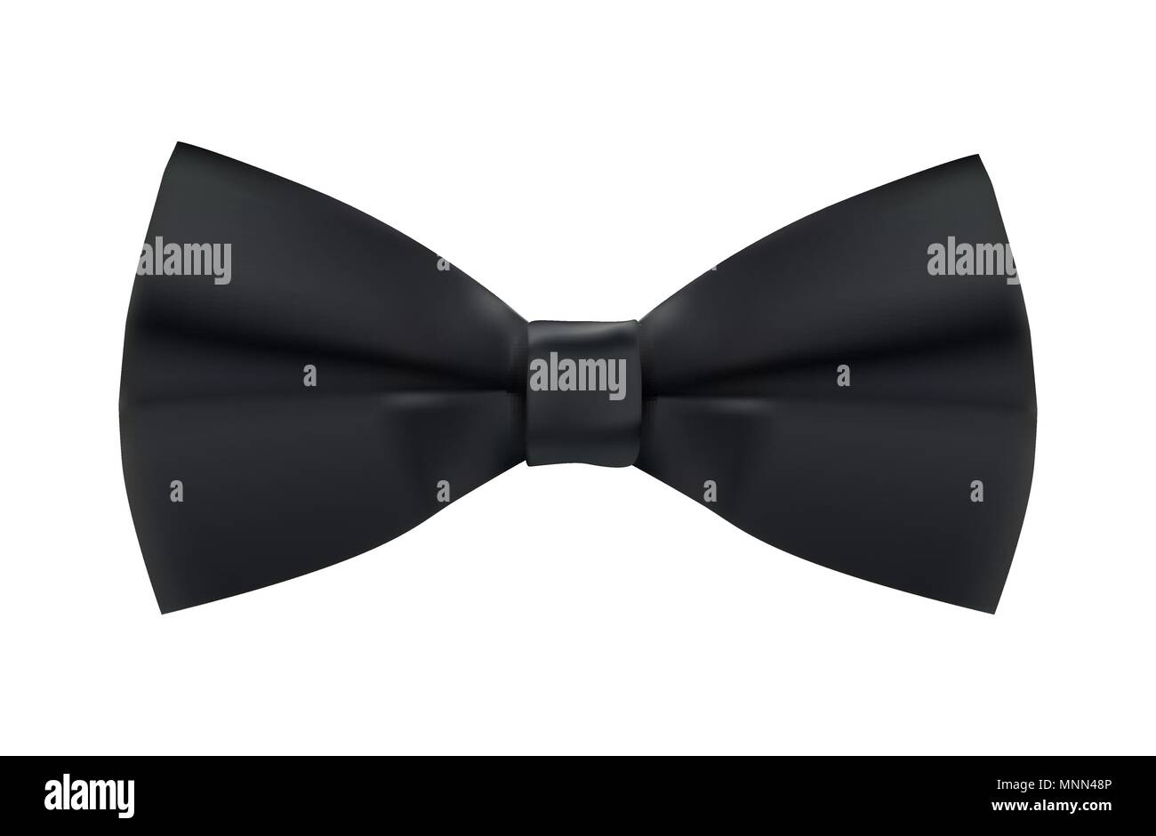 Decorative black bow isolated on white background. 3D Realistic Vector ...
