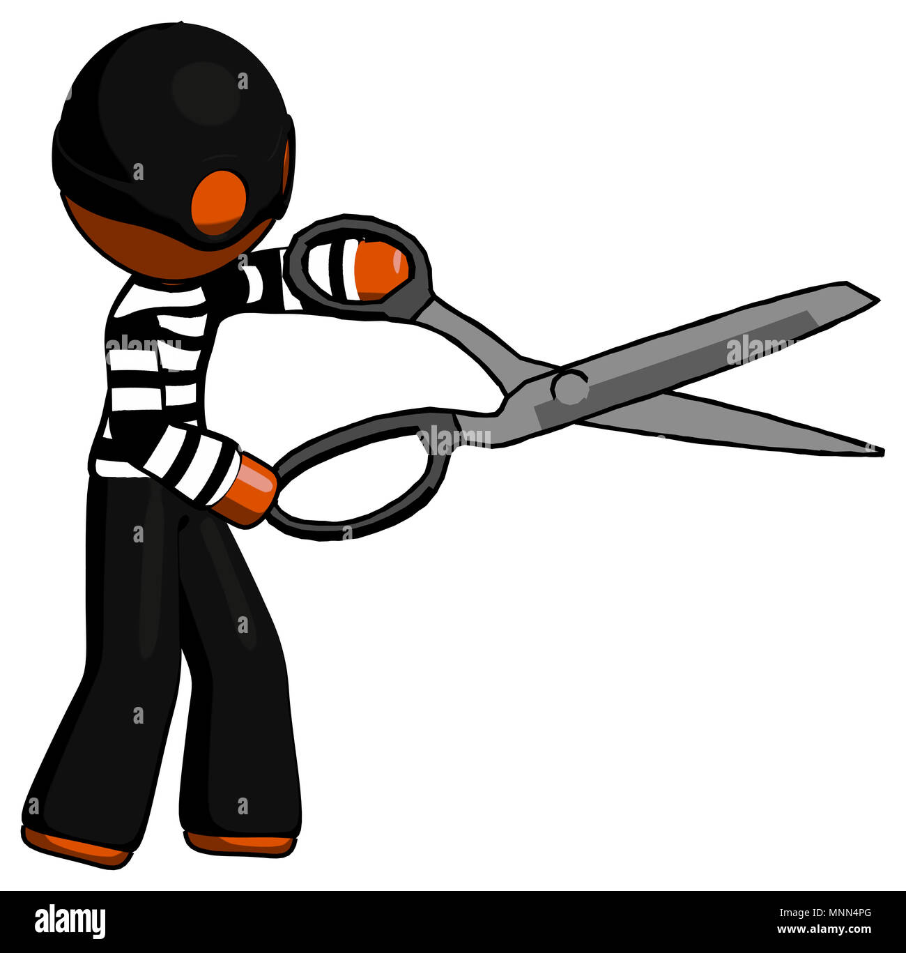 Figure Holding Large Scissors Stock Illustration - Download Image Now - Large,  Scissors, Accidents and Disasters - iStock