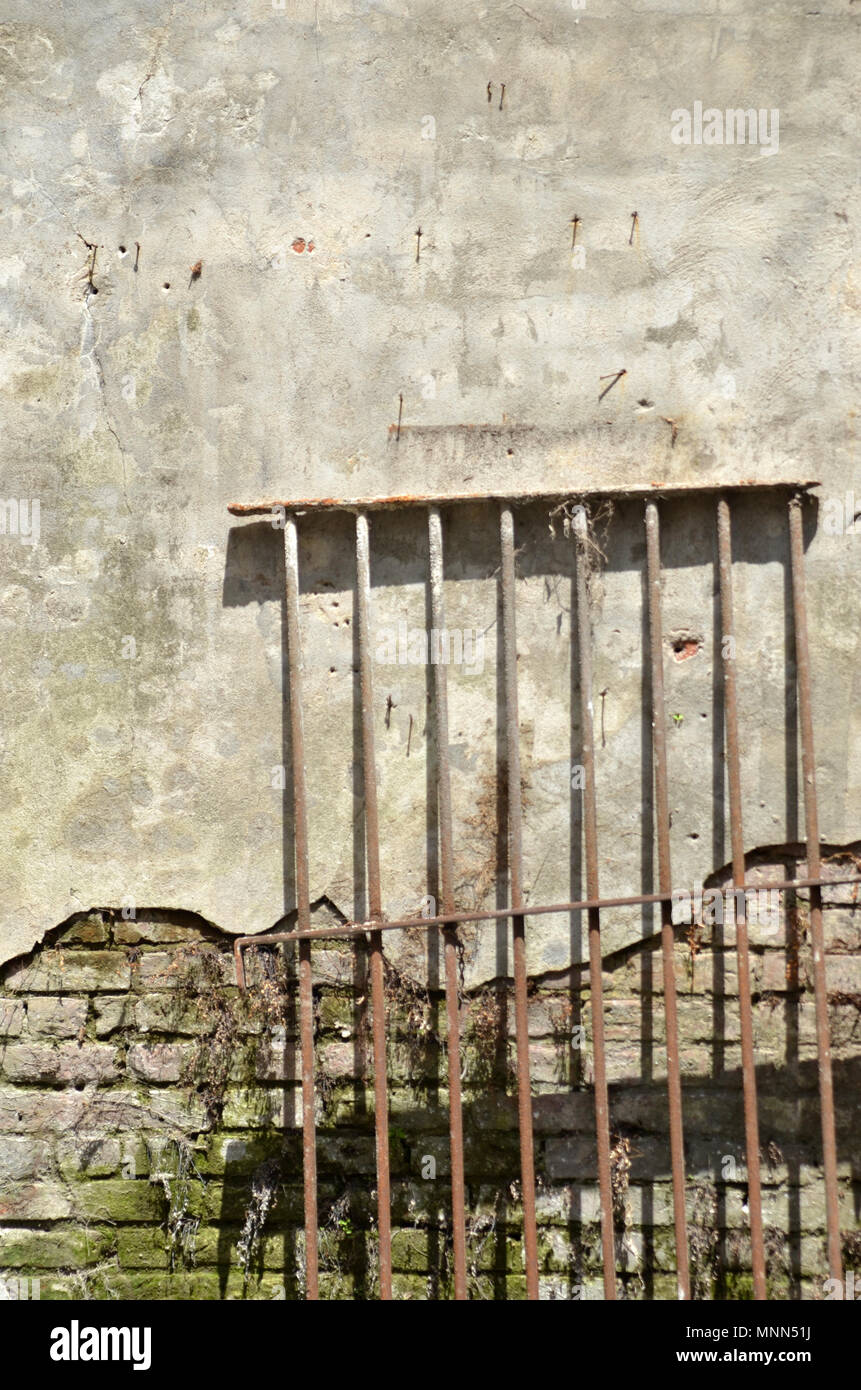 Brick wall on an old building in New Orleans Stock Photo