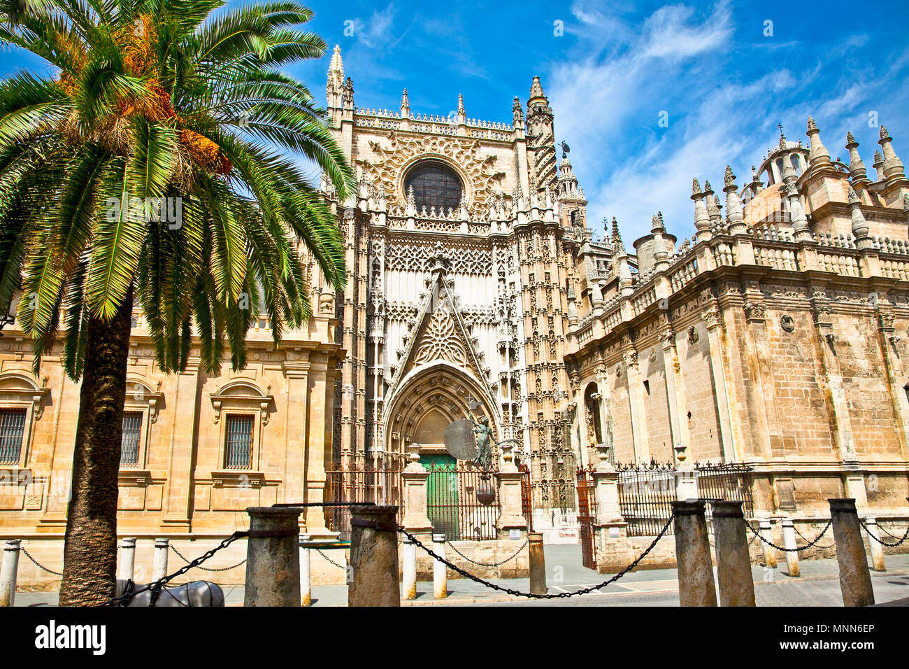 Cathedral of Saint Mary  (Catedral de Santa Maria de la Sede) in Seville, Spain. Stock Photo