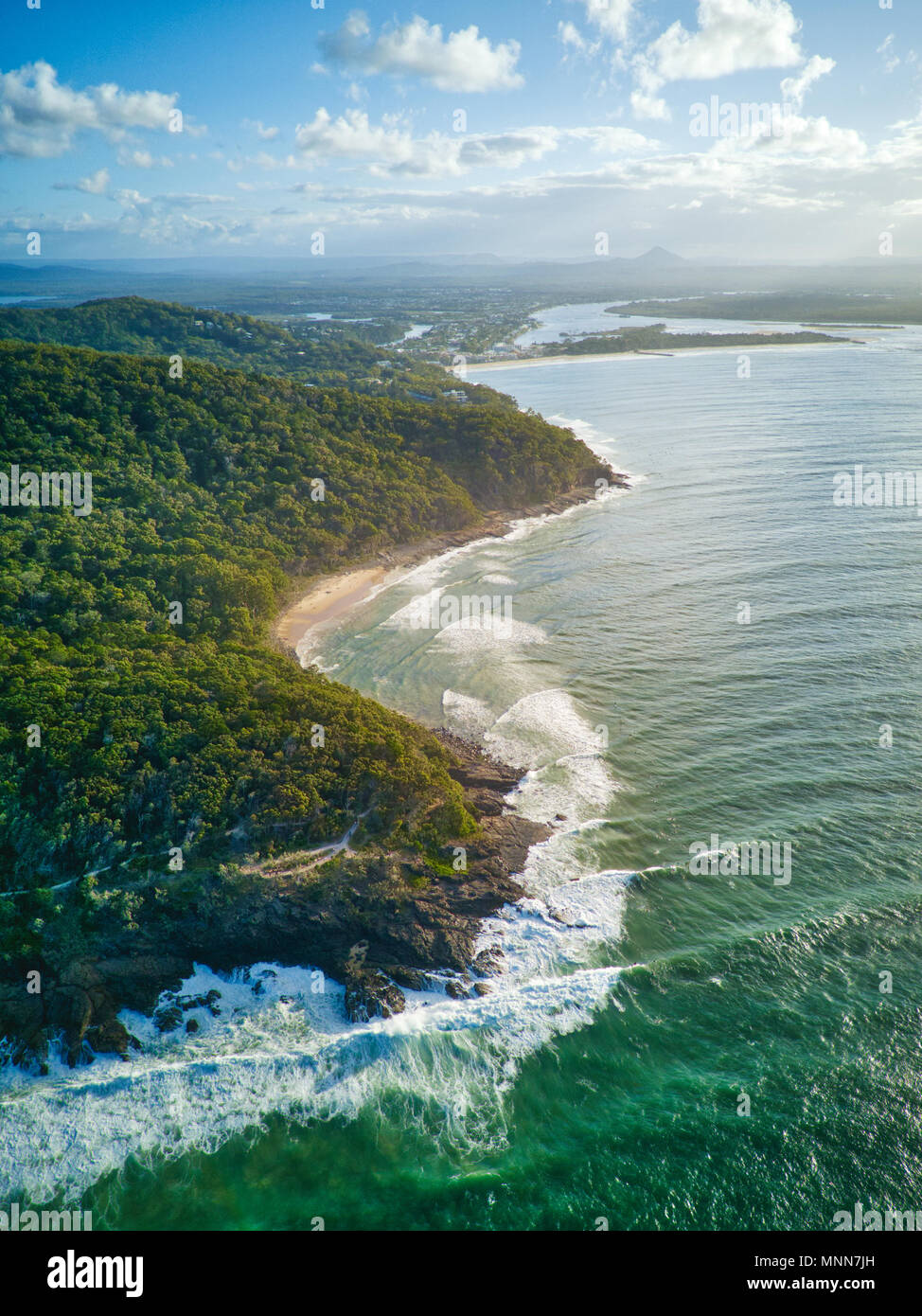 Aerial photo of Little Cove, Noosa National Park, Noosa Heads, Sunshine Coast, Queensland, Australia Stock Photo