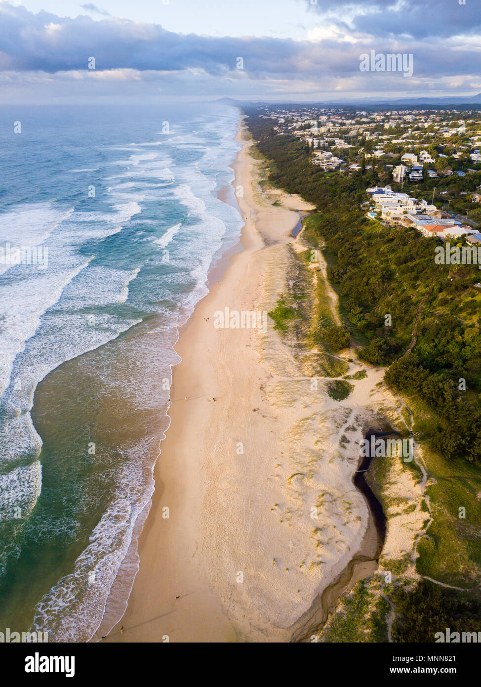 Aerial photo of Sunshine Beach, Noosa National Park, Noosa Heads, Sunshine Coast, Queensland, Australia Stock Photo