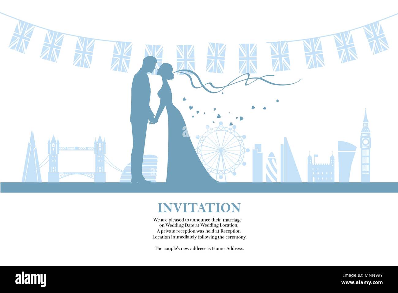 Couple silhuette in city Stock Vector