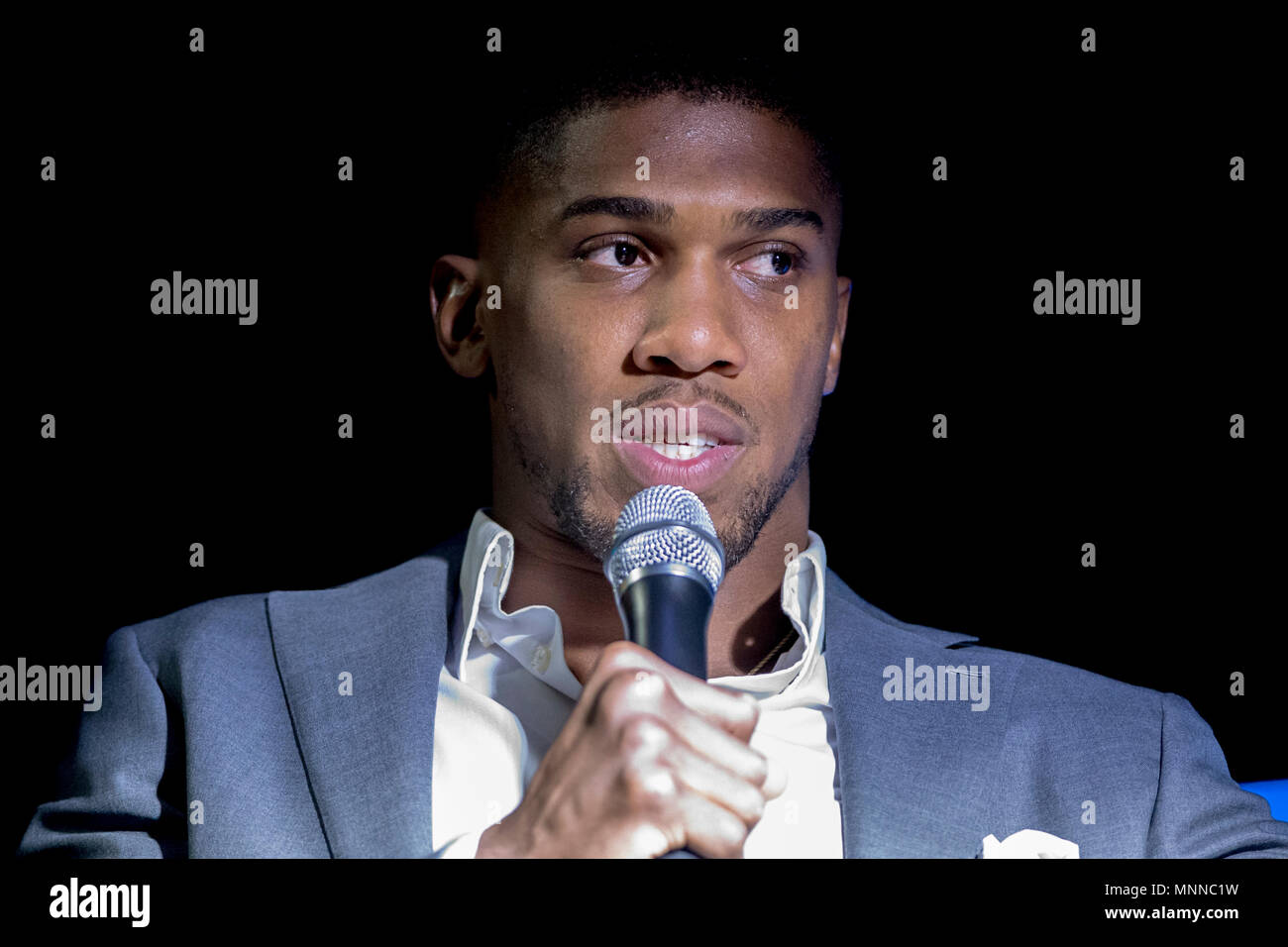 Anthony Joshua in Cardiff for a Q&A event Stock Photo