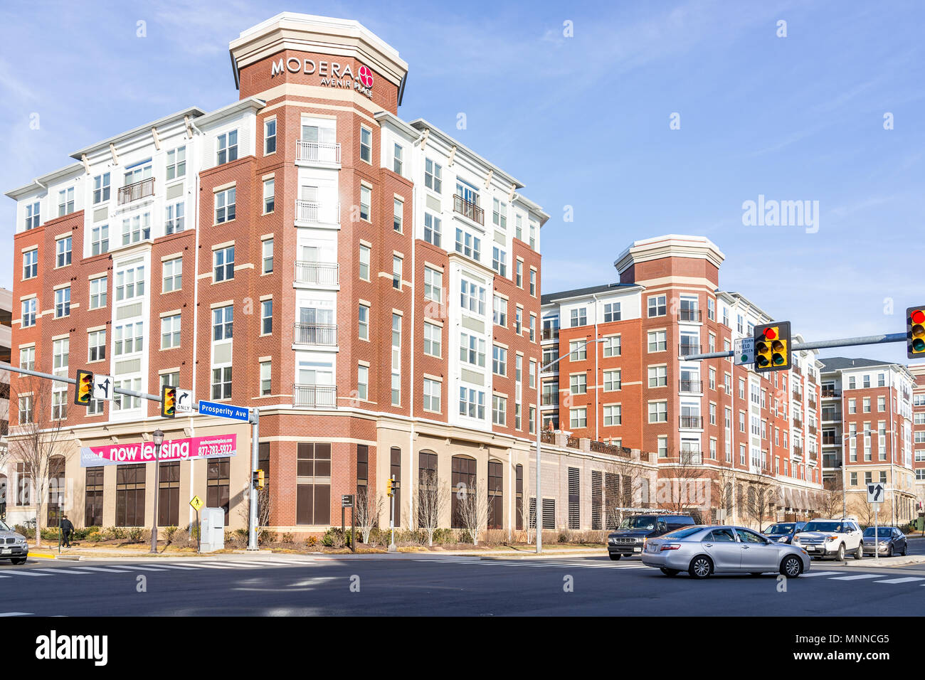 Fairfax, USA January 26, 2018 Prosperity Avenue Virginia road in