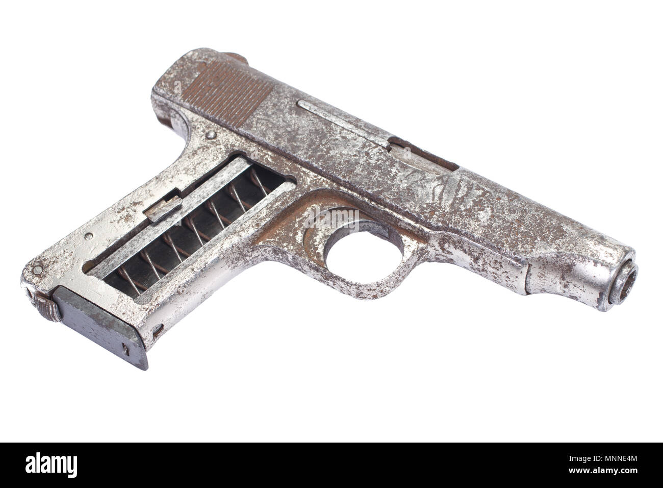 Old rusty handgun isolated on white Stock Photo - Alamy