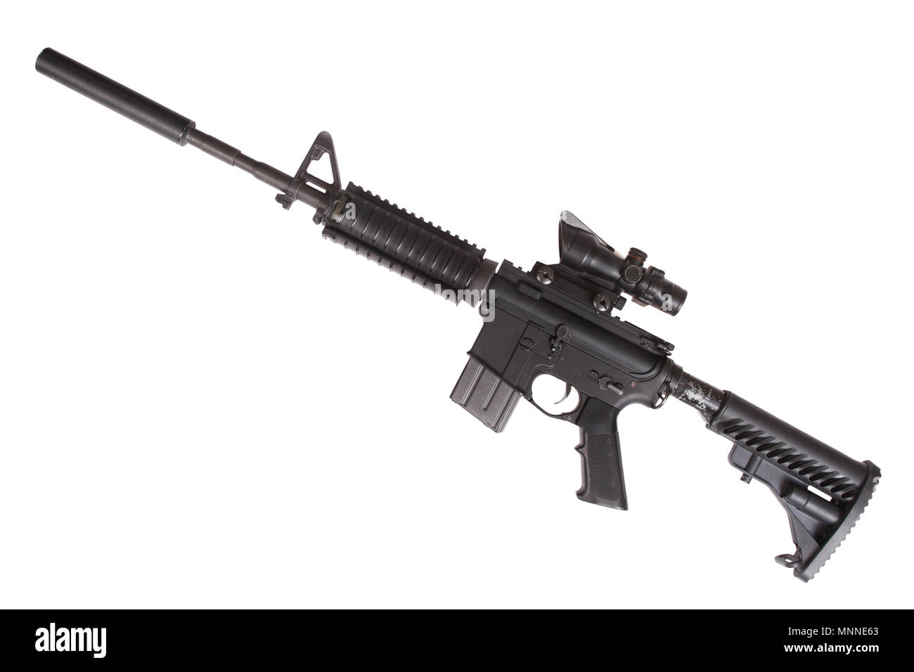 M4 rifle with silencer isolated on a white background Stock Photo Alamy