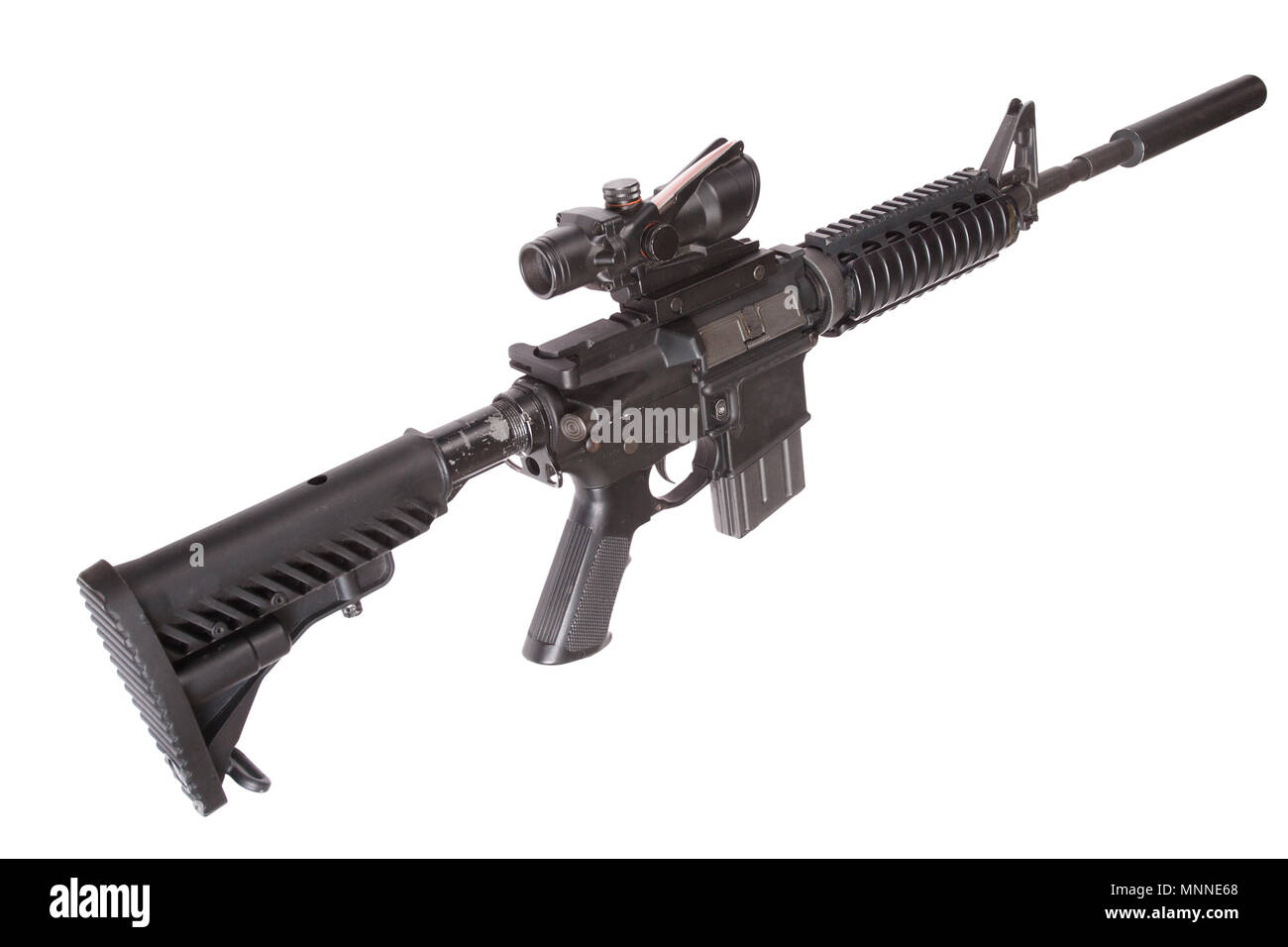 M4 rifle with silencer isolated on a white background Stock Photo - Alamy