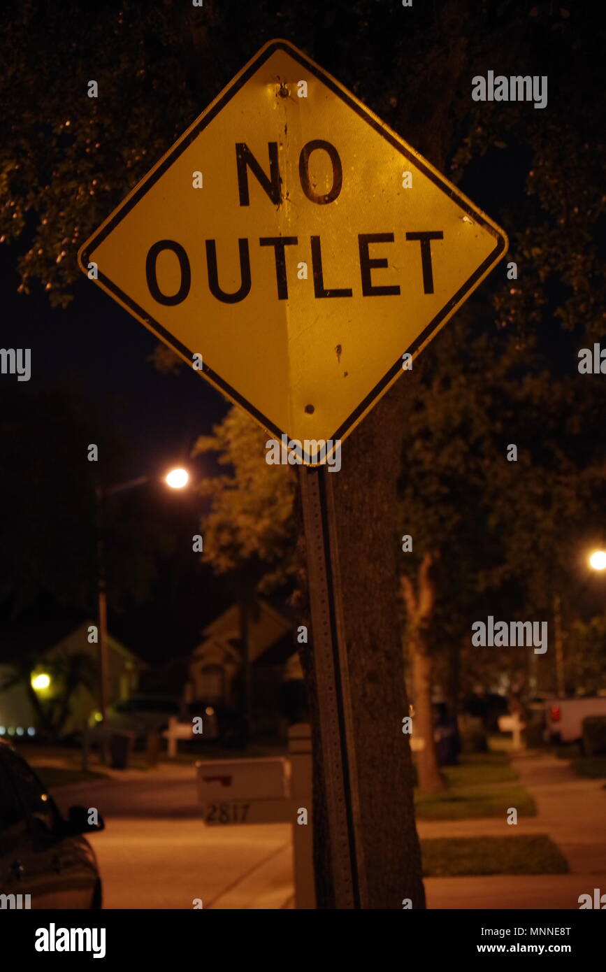 Tampa, Florida / USA - May 5 2018: No Outlet Traffic Sign Stock Photo