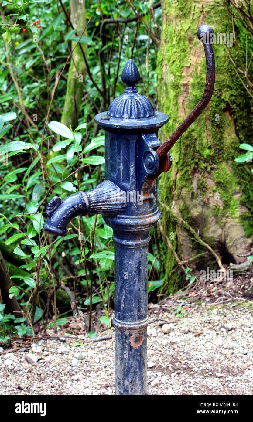 Old fashioned iron water pump used for pumping water out ...