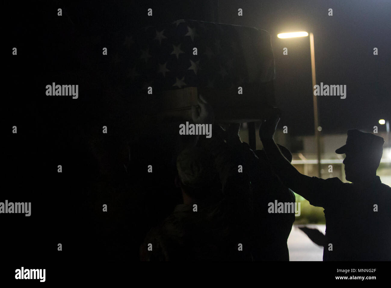 U.S. Service members perform a dignified transfer of the repatriated