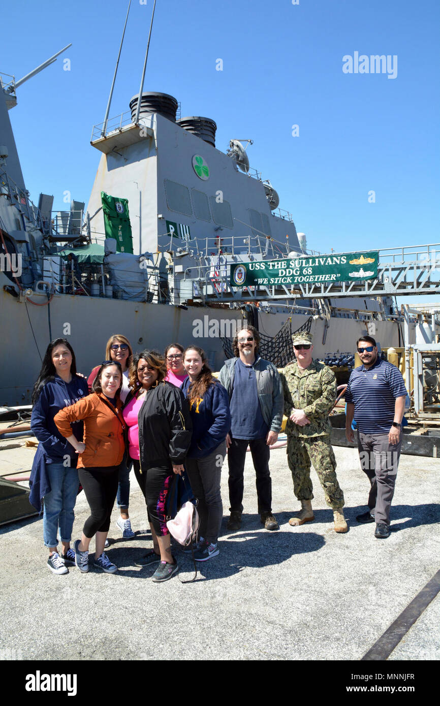 NAVAL STATION MAYPORT – (March 15, 2018) South Texas educators and counselors along with support personnel from Navy Recruiting District (NRD) San Antonio toured the Fletcher-class destroyer, USS The Sullivans (DDG-68) during the NRD’s annual Educators Orientation Visit (EOV).  The EOV is a Navy Recruiting Command program with a main focus of showing educators the various facets of the Navy and the many career paths available to students. Stock Photo