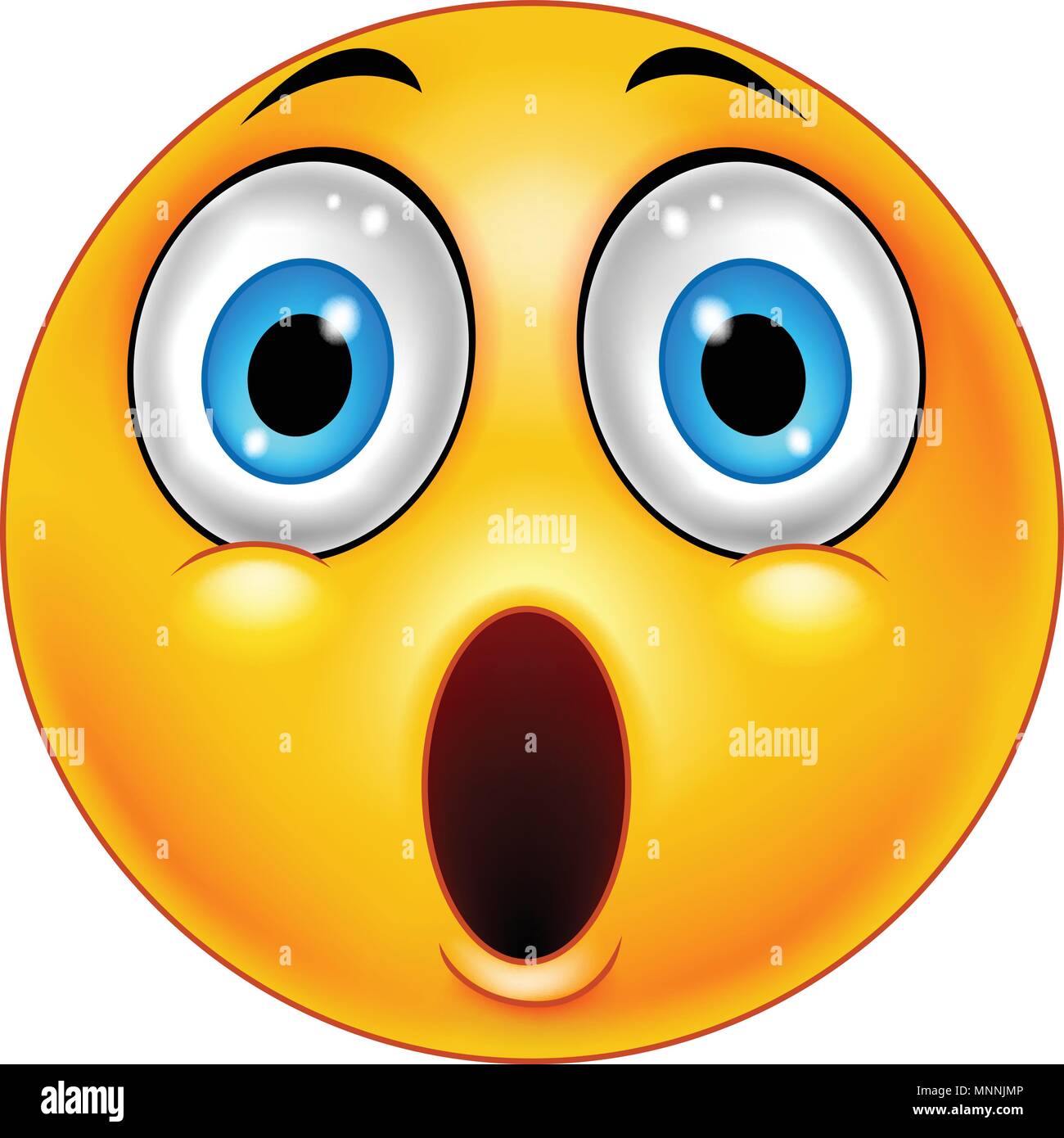 Surprised emoticon smiley Stock Vector