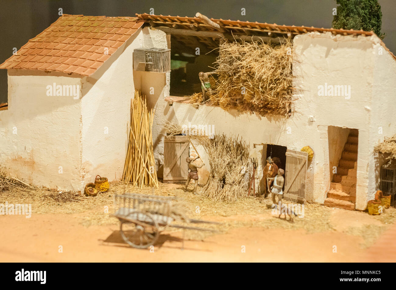 model of a Roman villa, Girona city history museum, Girona, Catalonia, Spain Stock Photo