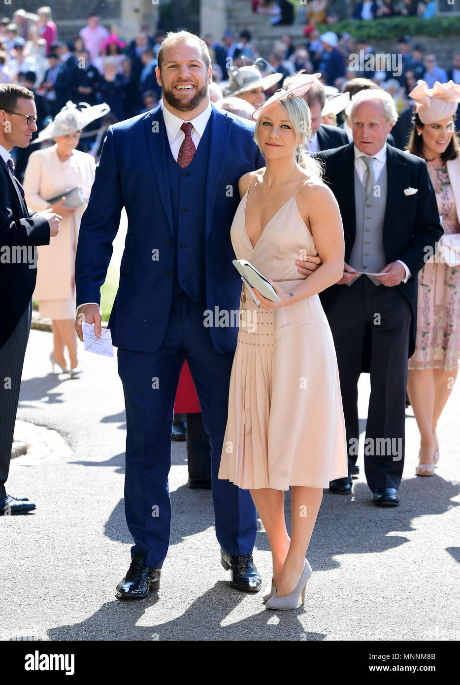 James Haskell and Chloe Madeley arrives at St George s Chapel at Windsor Castle for the wedding of Meghan Markle and Prince Harry Stock Photo Alamy