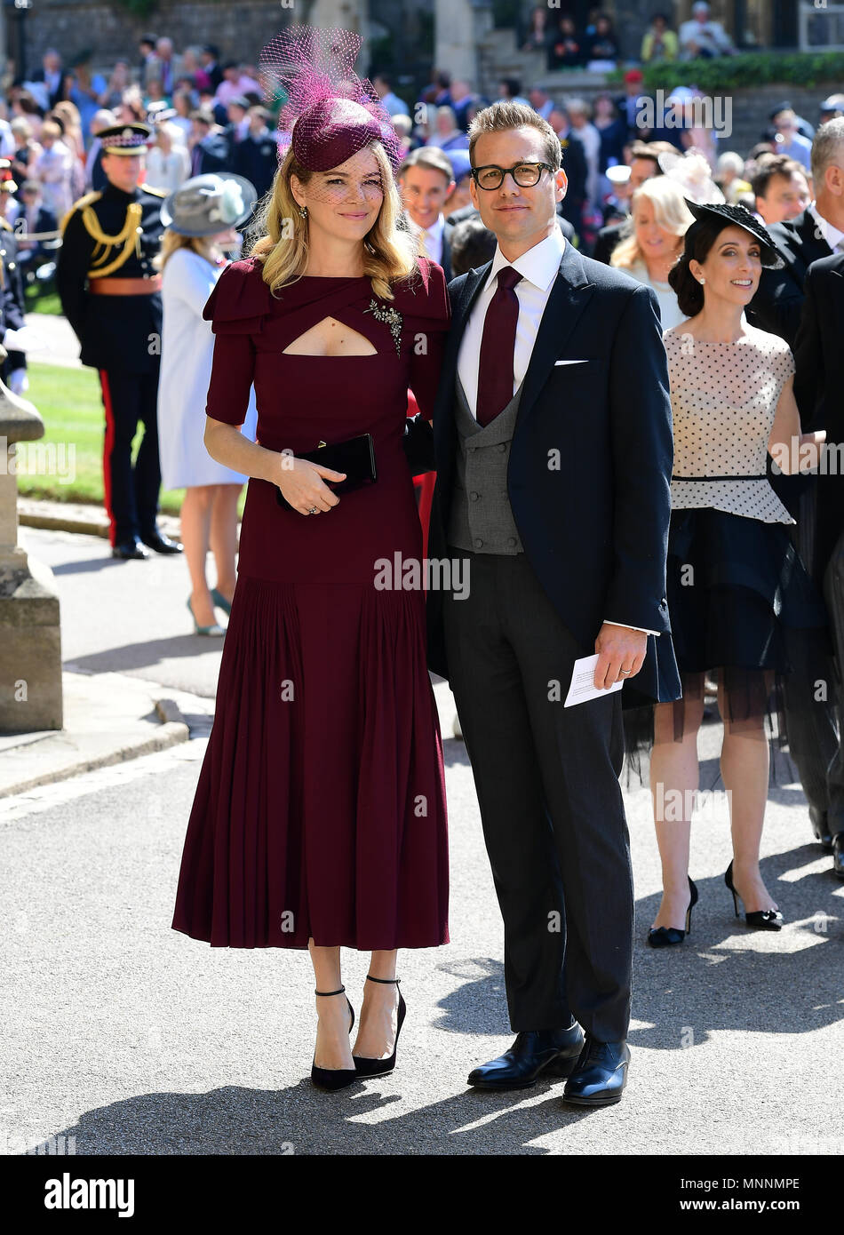 Gabriel Macht And Wife Jacinda Barrett Arrive At St George S Chapel At Windsor Castle For The Wedding Of Meghan Markle And Prince Harry Stock Photo Alamy