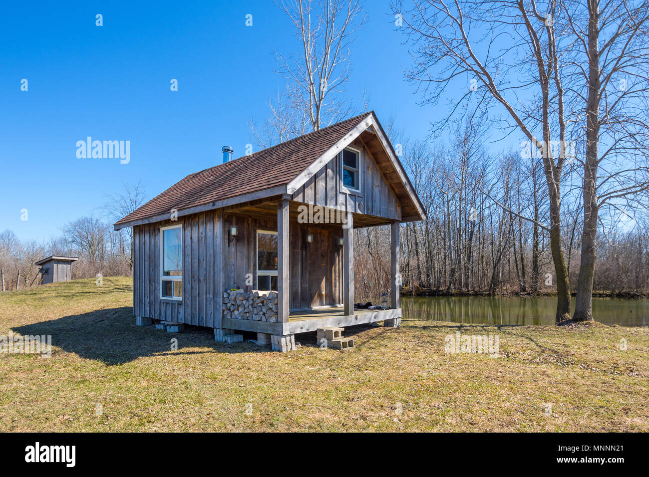 Wooden weekend summer house, Glencoe, Ontario, Canada Stock Photo Alamy