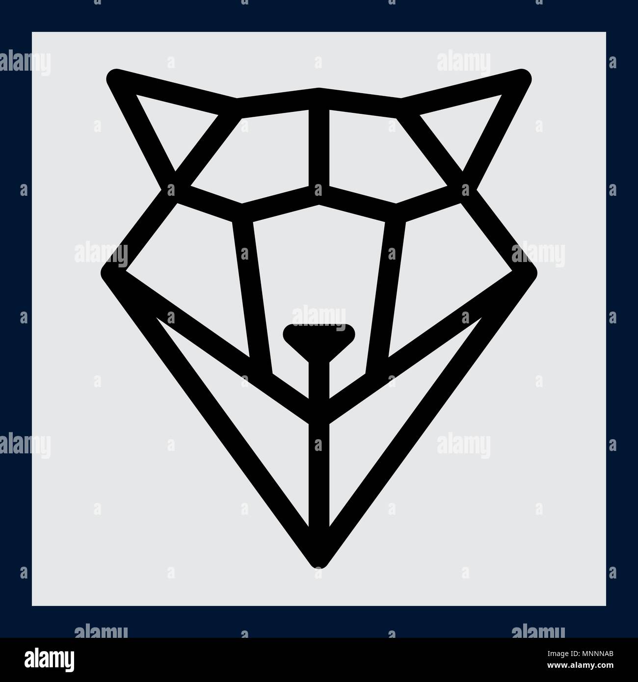 Polygonal head of wolf on white. Wild animals icon. Vector illustration. Stock Vector