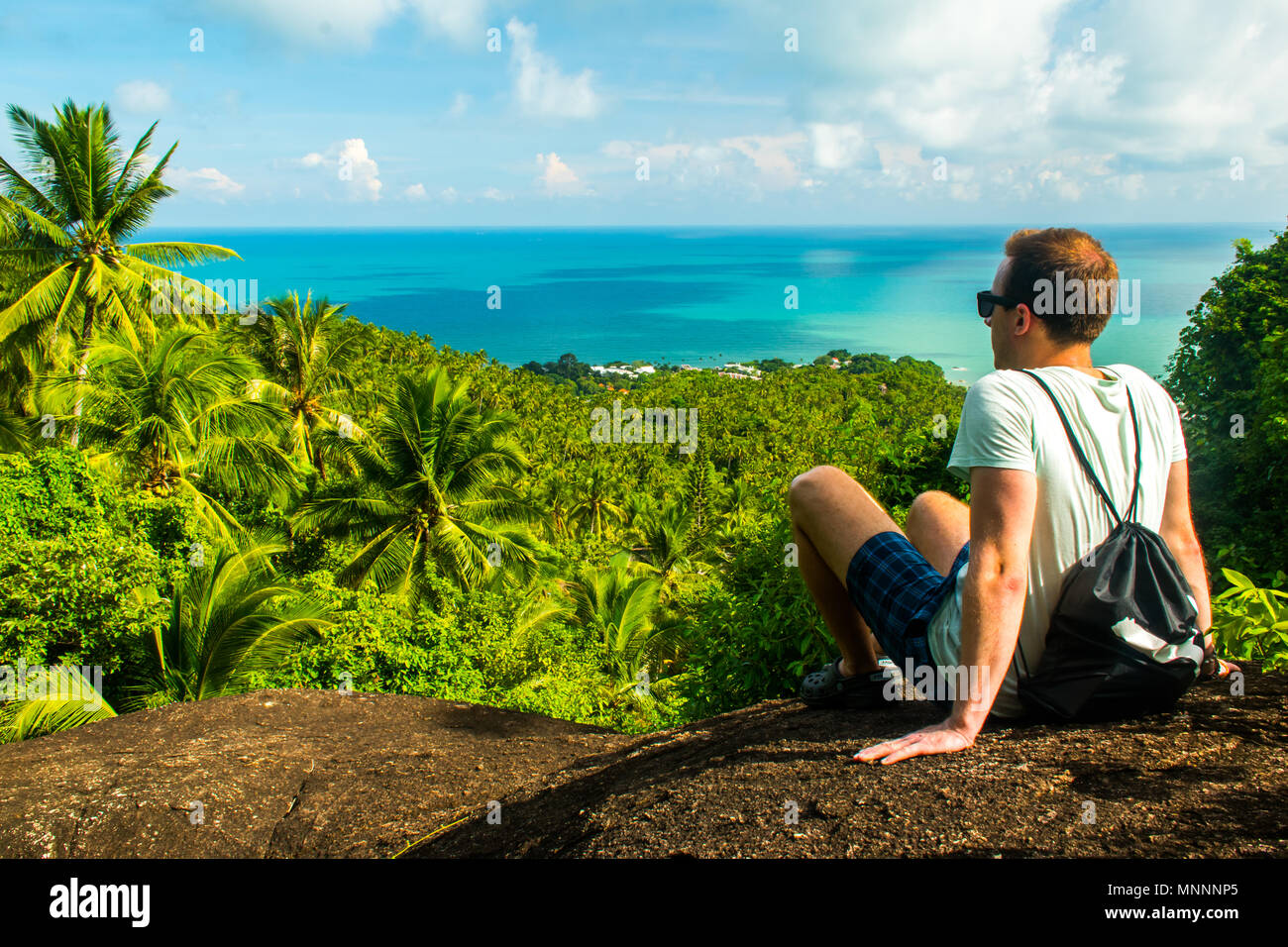 Beautiful viewpoint from Koh Samui in Thailand Stock Photo