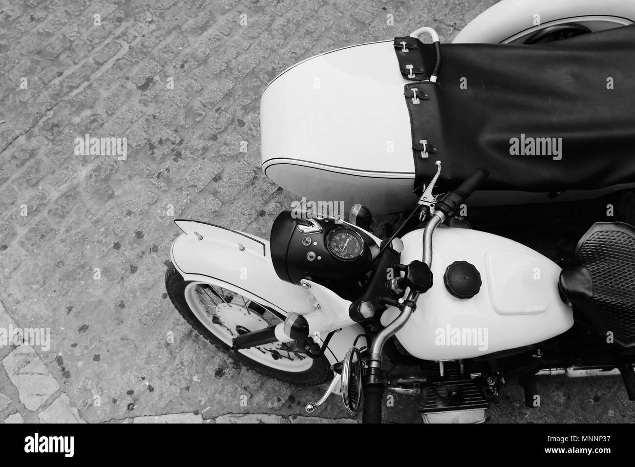 Old motorcycle with sidecar of the seventies Stock Photo - Alamy