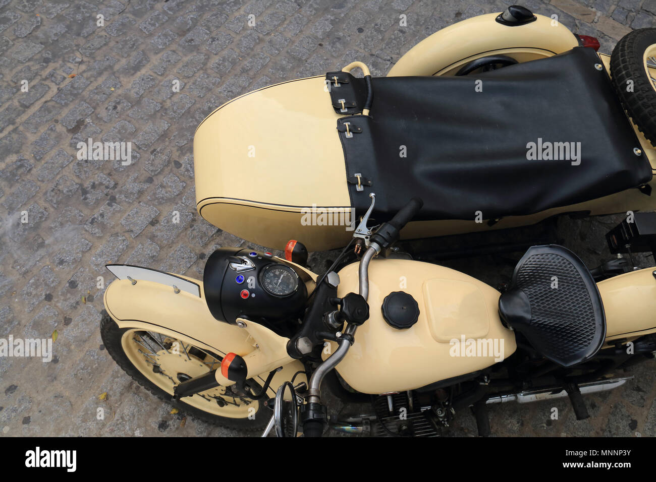 Old motorcycle with sidecar of the seventies Stock Photo - Alamy