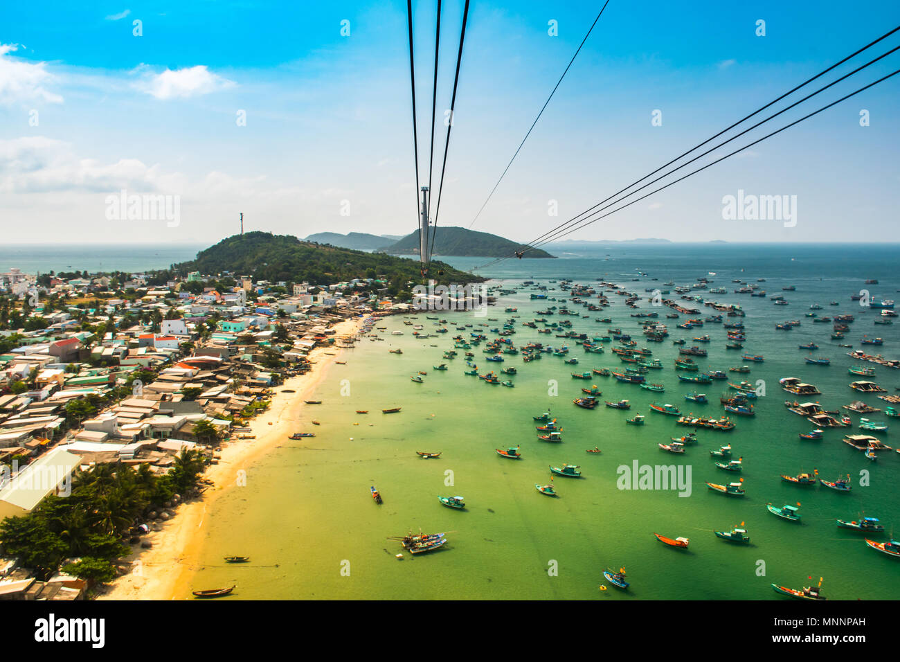 The Longest Cable Car situated on the Phu Quoc Island in South Vietnam  Stock Photo - Alamy