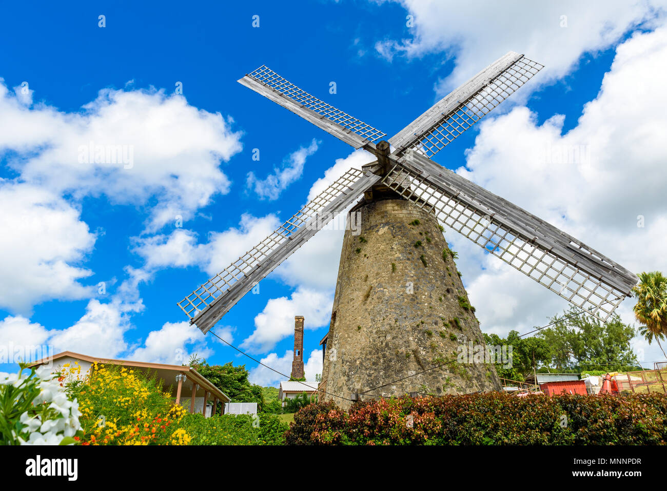 The Lewis Mill in Barbados on tropical caribbean island was