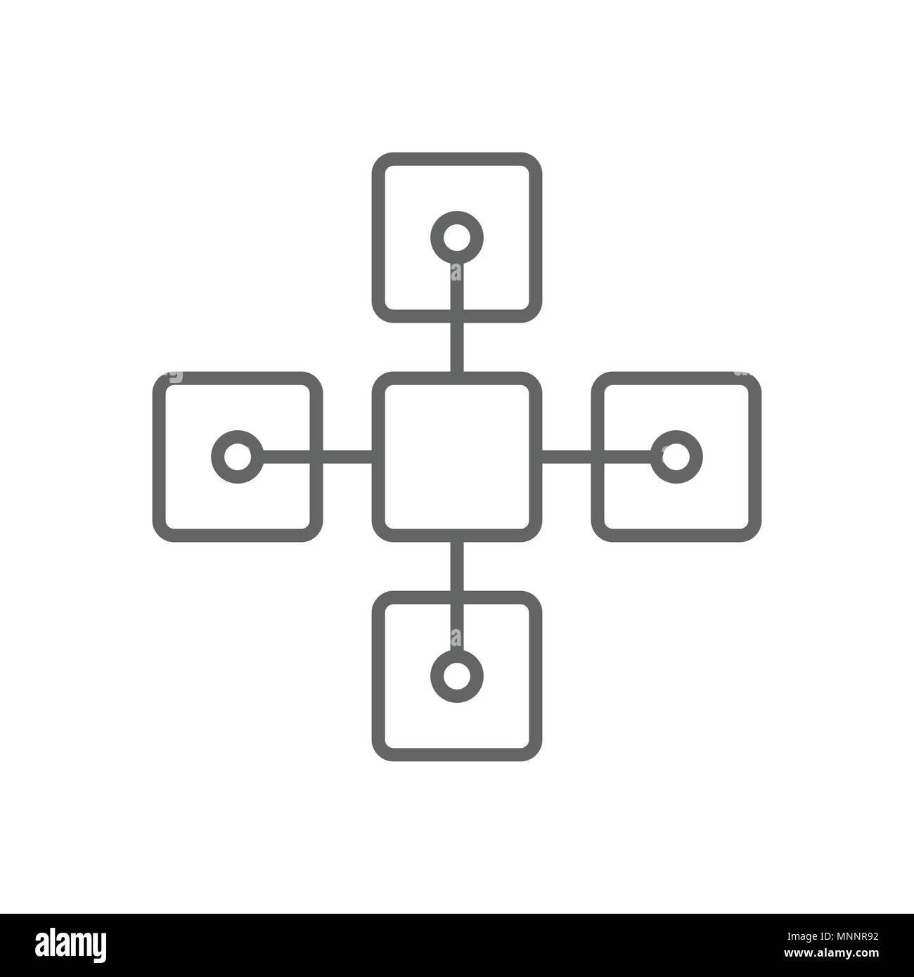 Blockchain Bitcoin Related Thin Line Vector Symbol Graphic Icon Design Template Stock Vector