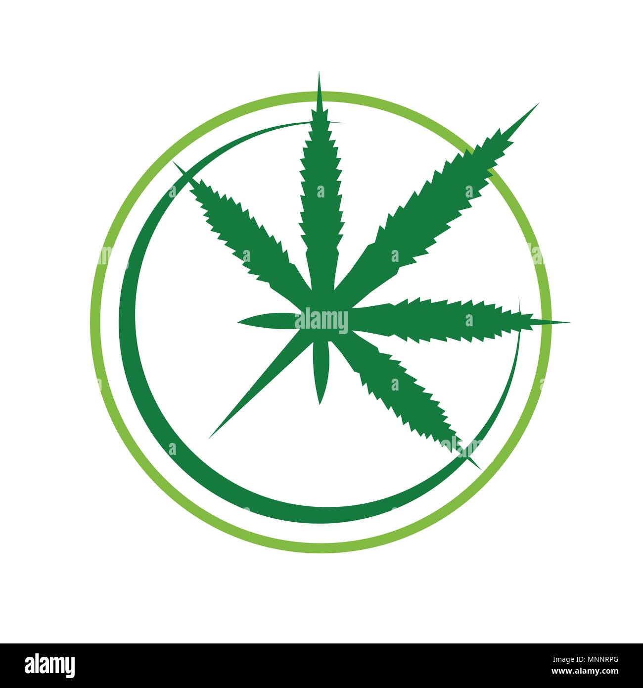 Simple Cannabis Compass Vector Symbol Graphic Logo Design Stock Vector