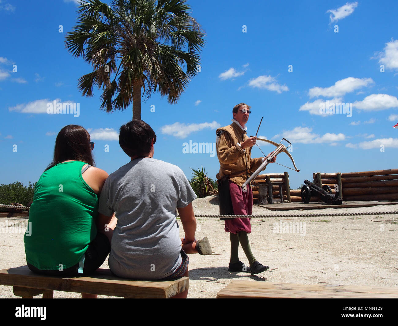 Reenactment at the Fountain of Youth, St. Augustine, Florida, USA, 2018