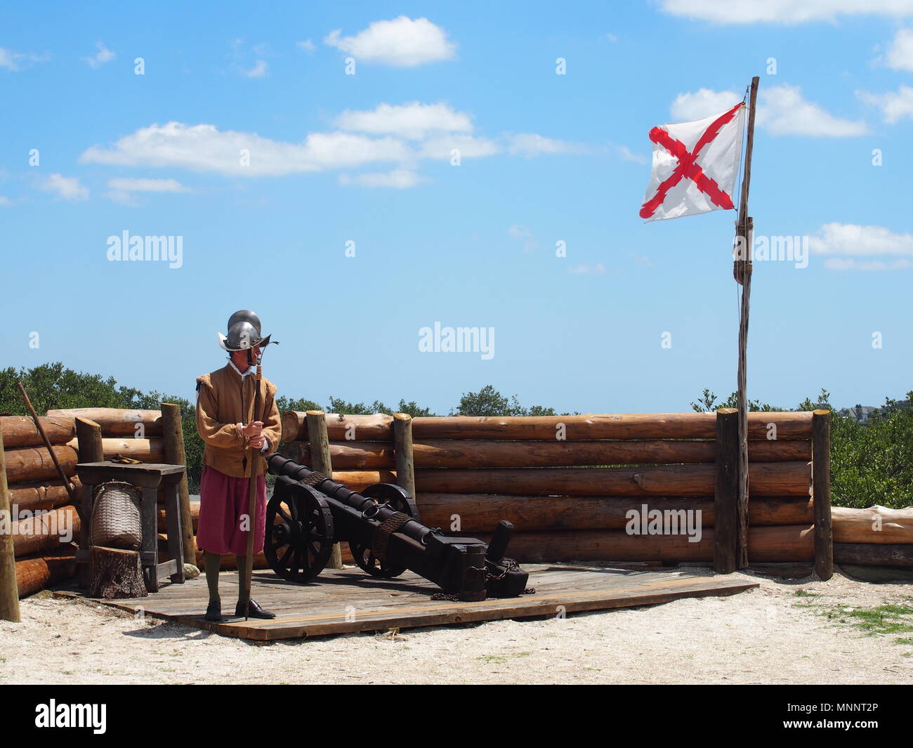 Reenactment at the Fountain of Youth, St. Augustine, Florida, USA, 2018