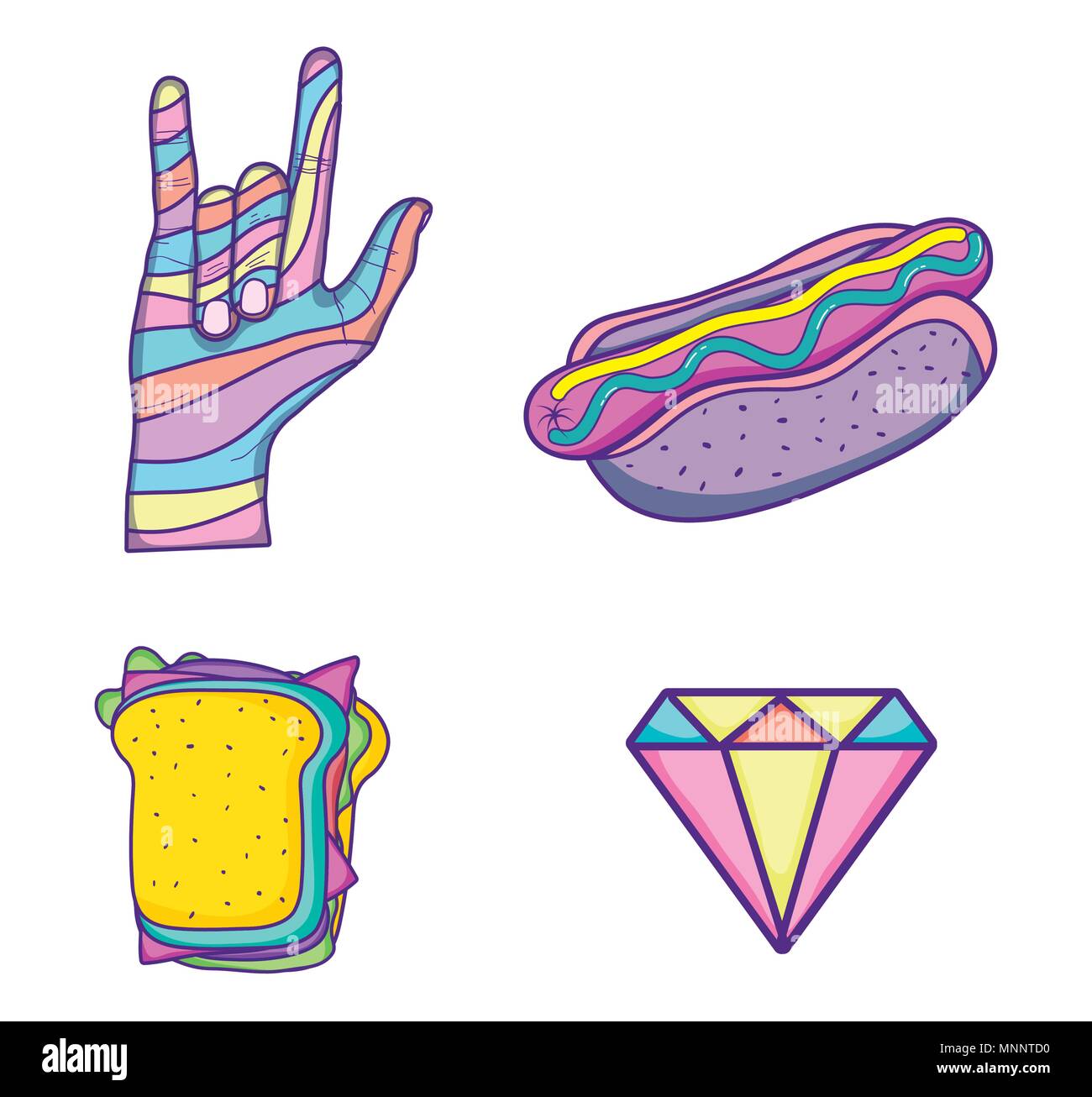 Set Of Pop Art Cartoons Stock Vector Image Art Alamy