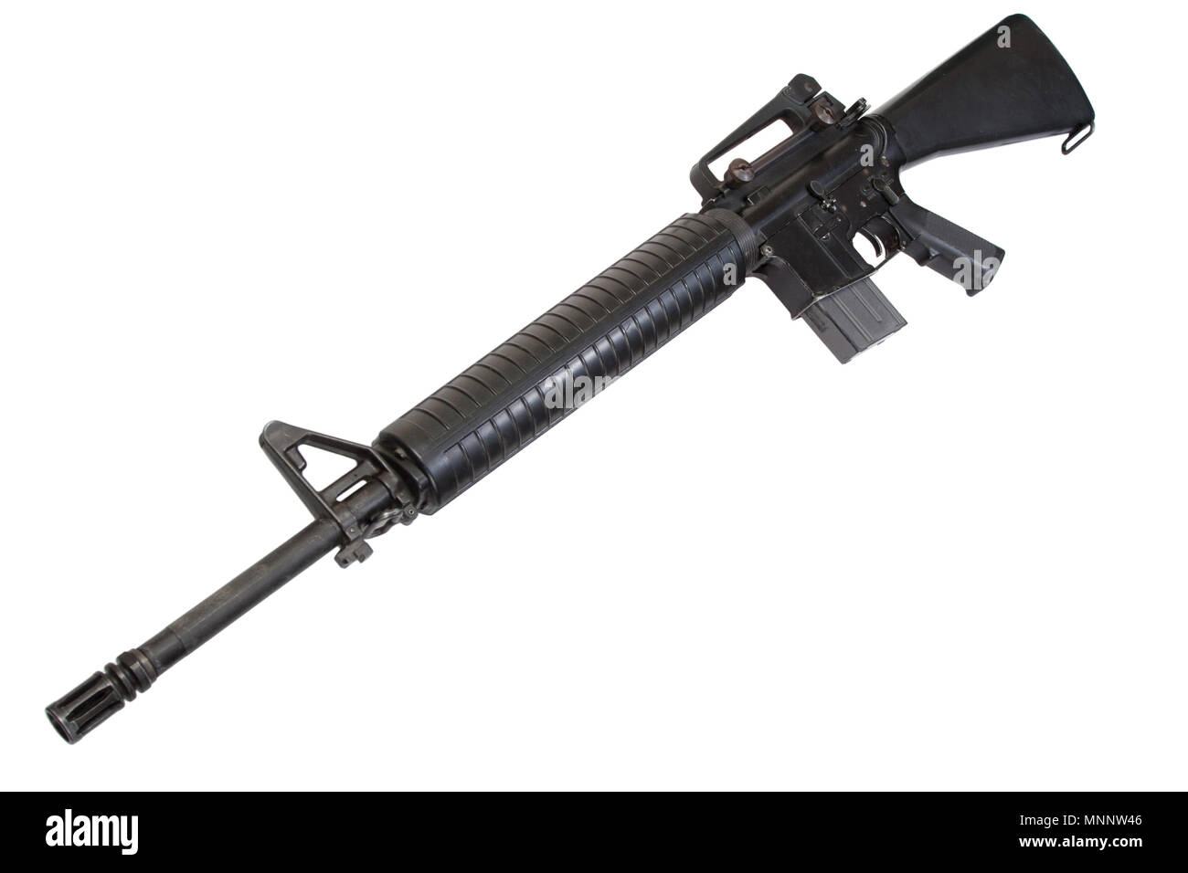 US Army M16 rifle isolated on a white background Stock Photo