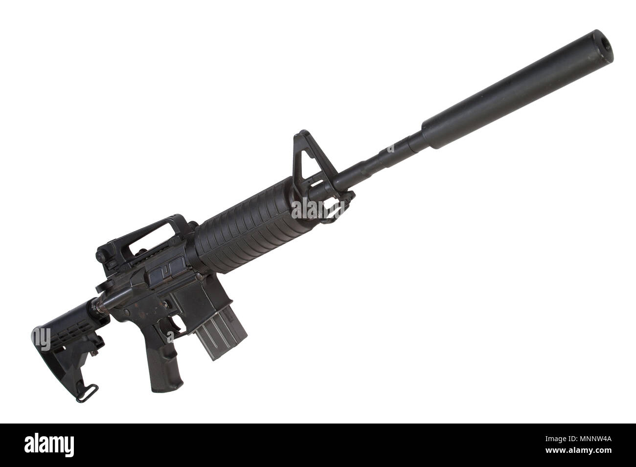 US Army M4 Carbine isolated on a white background Stock Photo