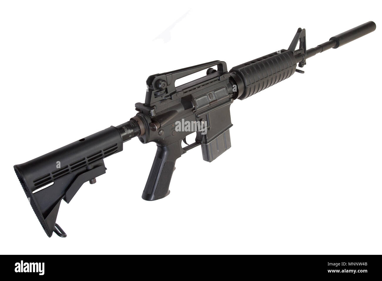 US Army M4 Carbine isolated on a white background Stock Photo
