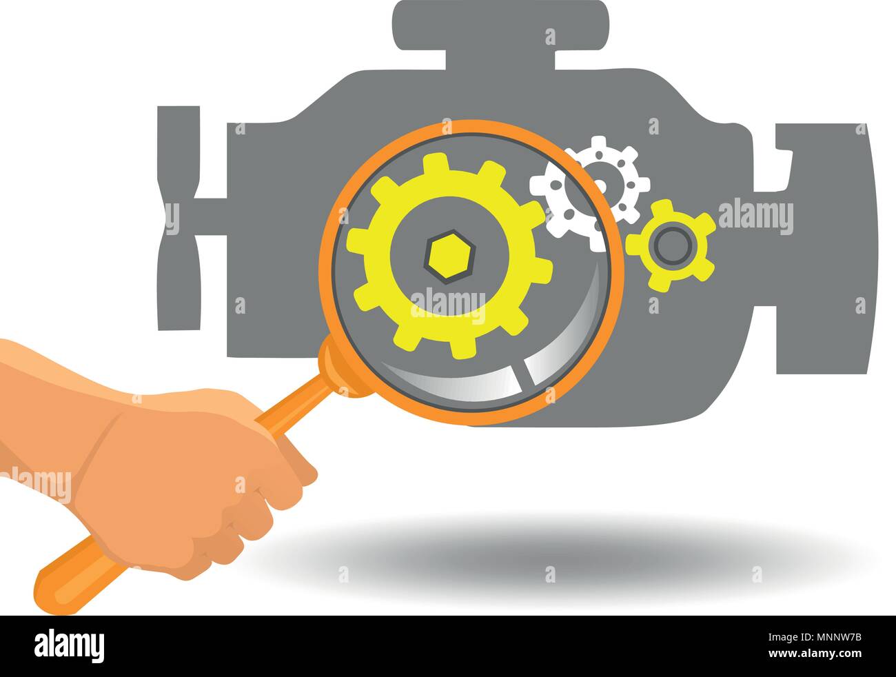 Engine Lab Testing Vector Image Car engine diagnostics. Engine flat vector illustration Stock Vector ...