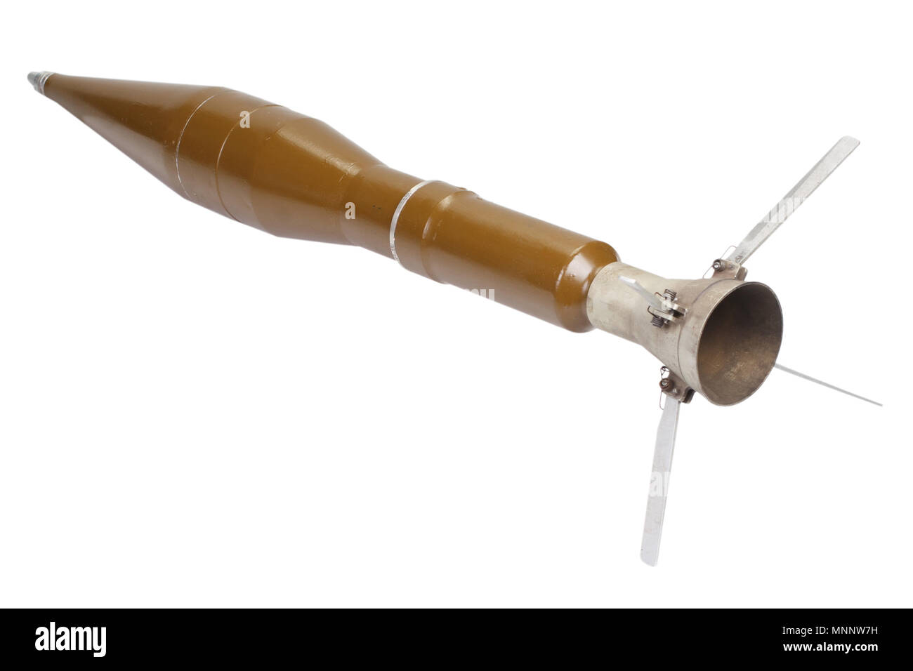 anti-tank rocket propelled grenade with HEAT warhead isolated on white ...