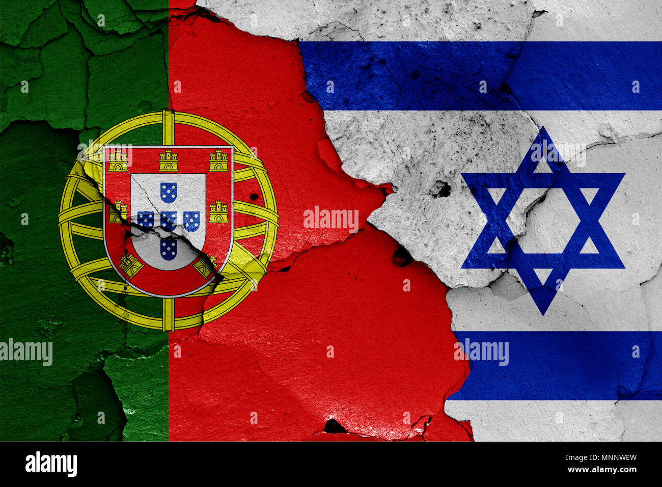 Flags Of Portugal And Israel Stock Photo Alamy