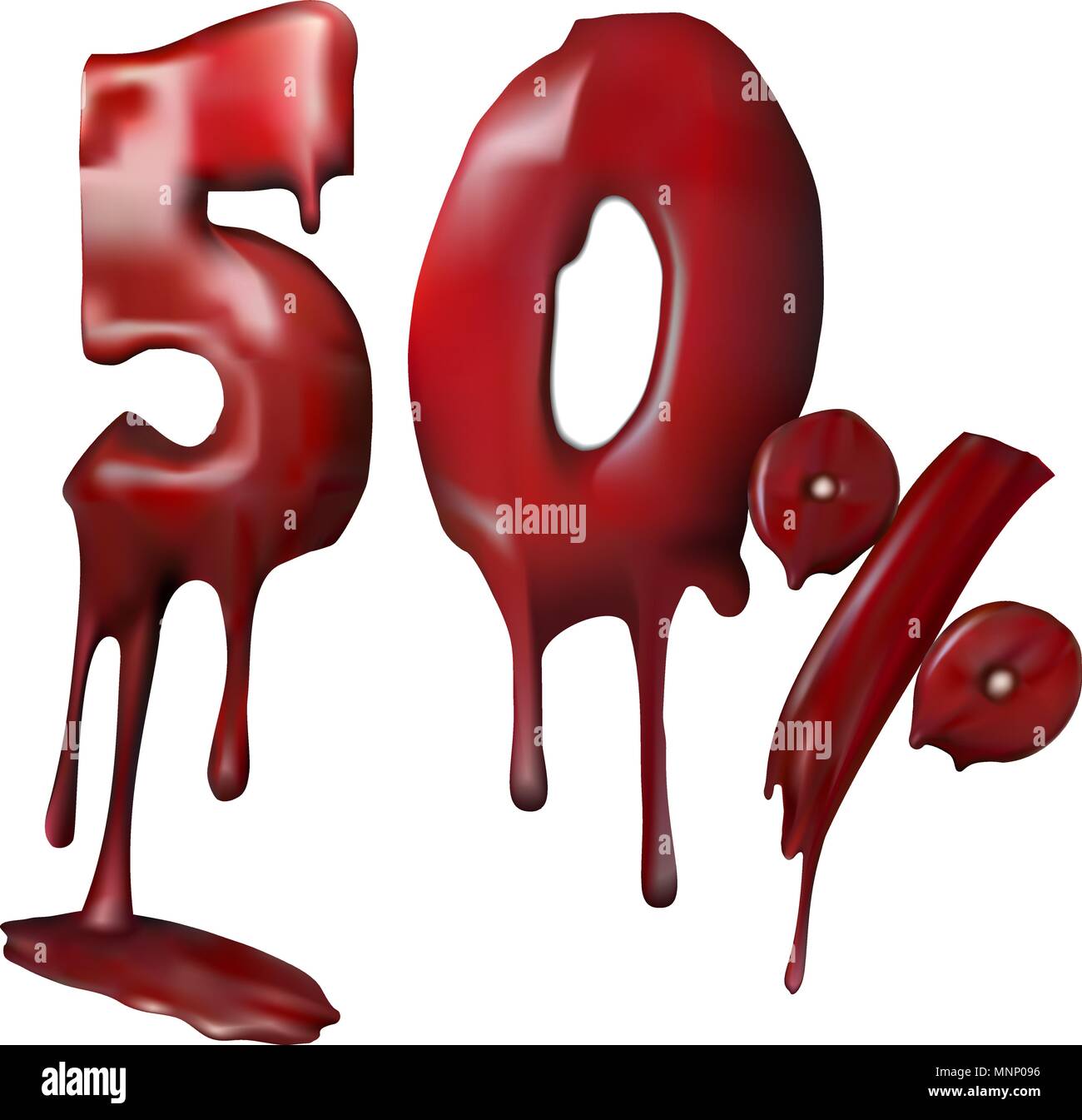 Illustration price 50 discount, melts. Stock Vector