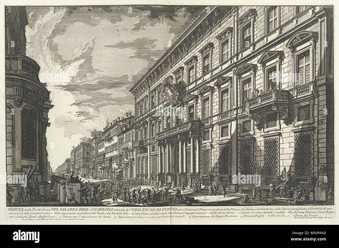 View of the Palazzo Mancini', Rome (Italy), the seat of the French Academy  since 1725 . 1752. Giovanni Battista Piranesi (1720–1778) Alternative names  Gian Battista Piranesi; Giovan Battista Piranesi; Piranesi; Gianbattista