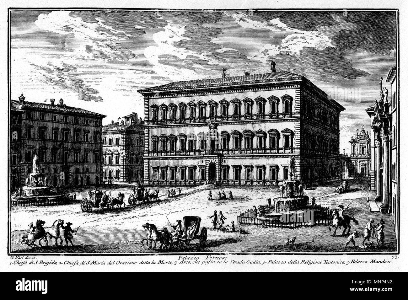 . Italian engraver and architect 955 Palazzo Farnese Vasi Stock Photo ...