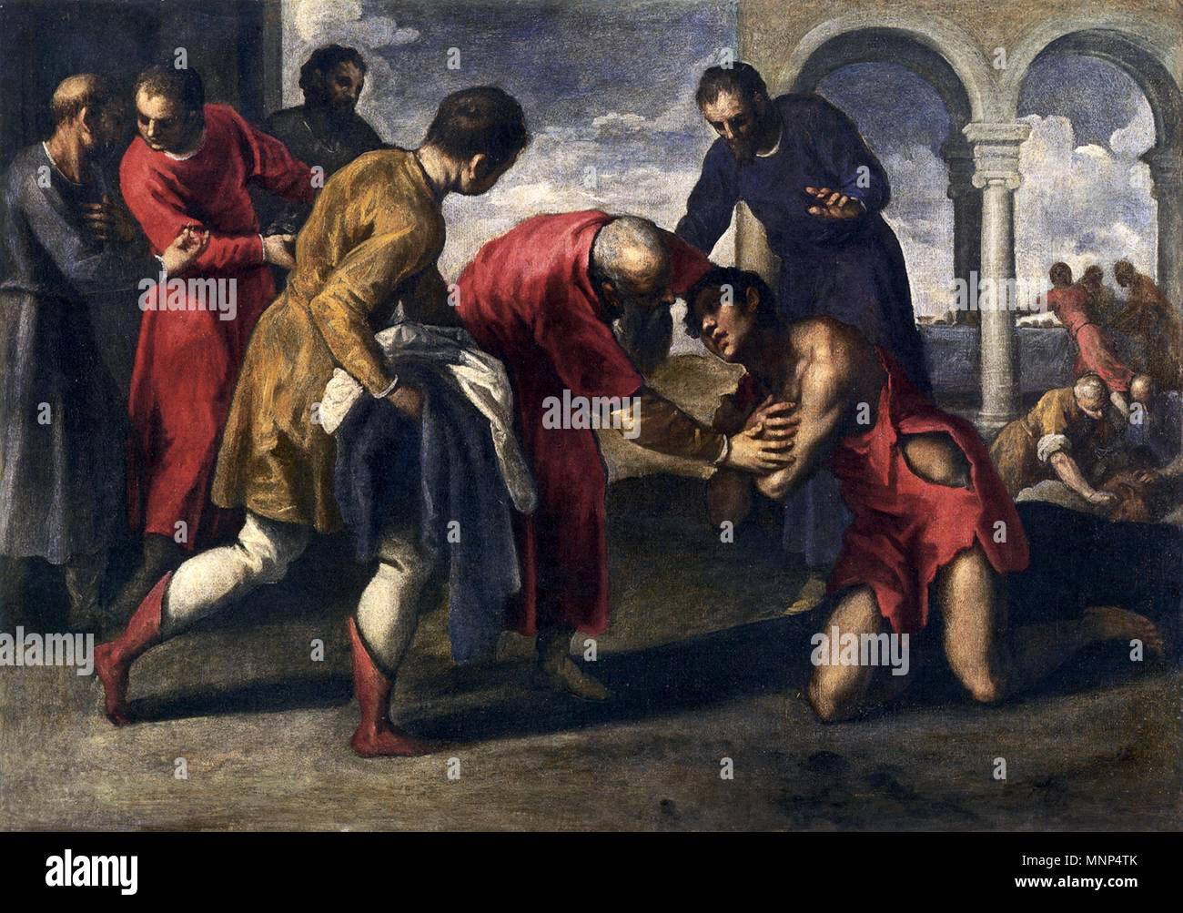 Return of the Prodigal Son   between 1595 and 1600.   955 Palma il Giovane - Return of the Prodigal Son - WGA16916 Stock Photo