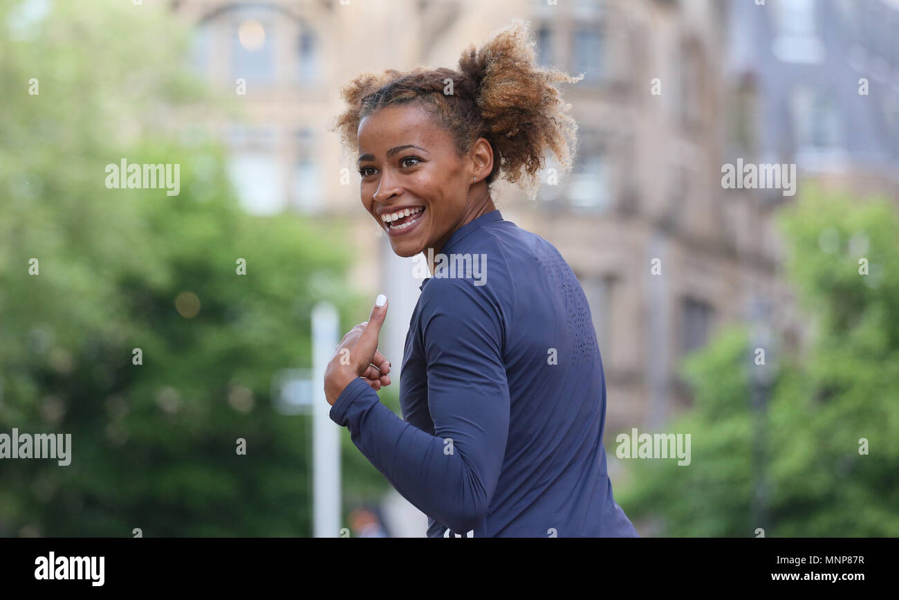 Manchester, UK. 18th May, 2018. Great Britains Jazmin Sawyers at the Arcadis Great City Games, Manchester,18th May, 2018 (C)Barbara Cook/Alamy Live News Stock Photo