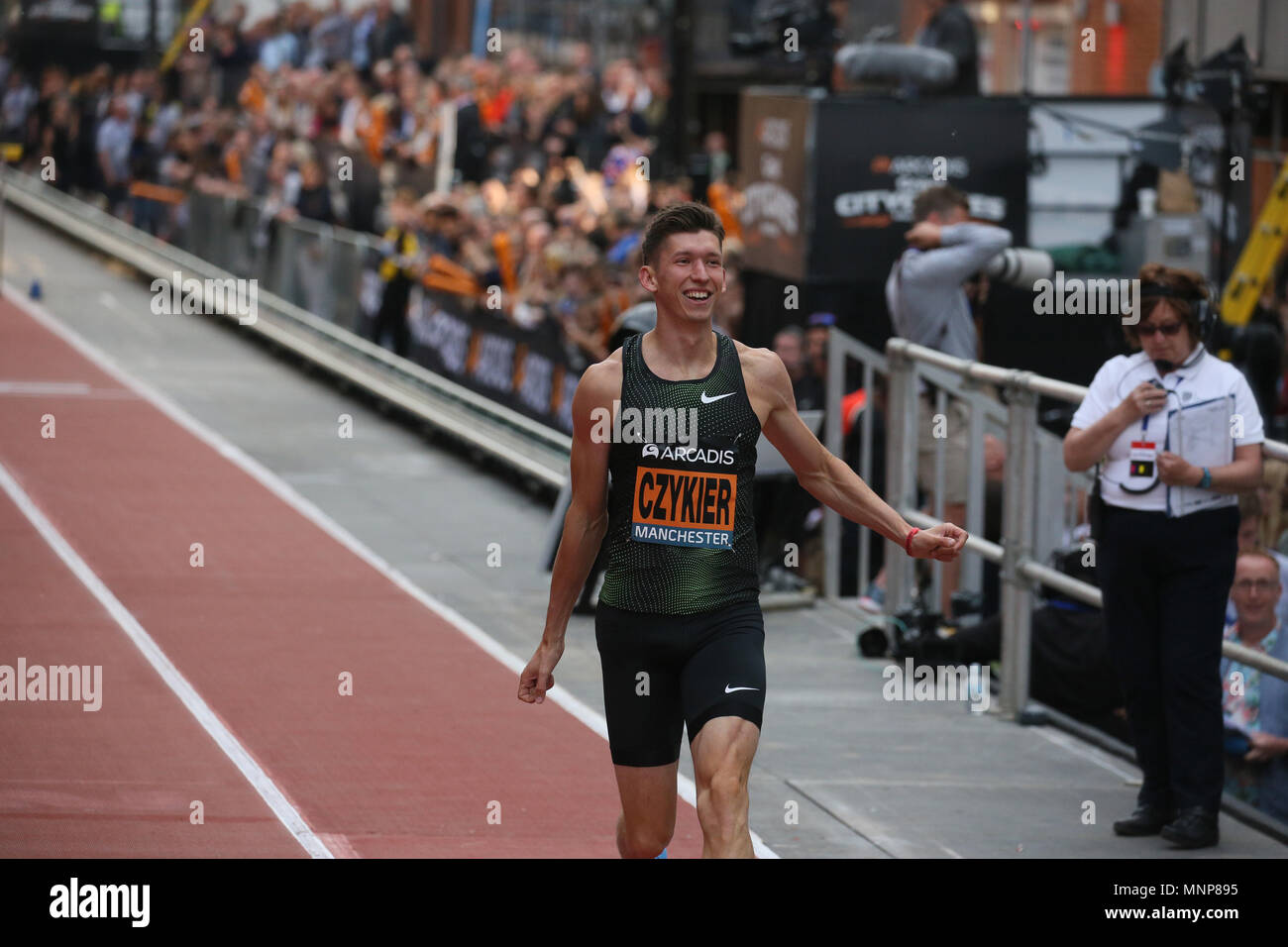 Manchester, UK. 18th May, 2018. Damian Czykier at the Arcadis Great