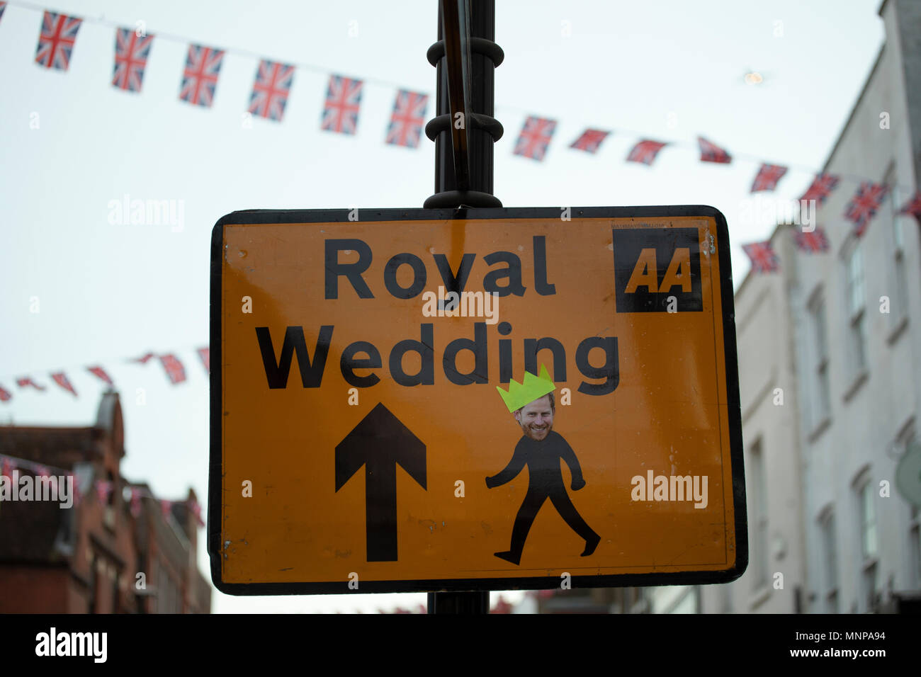 Windsor, UK. 18th May, 2018. Royal wedding build-up. Prince Harry and Meghan Markle, Royal wedding, Windsor, UK, 2018 Credit: Insook Gardiner/Alamy Live News Stock Photo