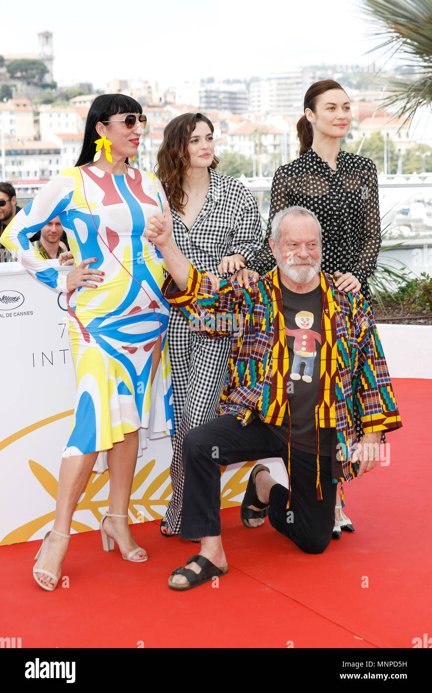 Rossy de Palma, Joana Ribeiro, Terry Gilliam, Olga Kurylenko at the 'The Man Who Killed Don Quixote' photocall during the 71st Cannes Film Festival at the Palais des Festivals on May 19, 2018 in Cannes, France. (c) John Rasimus ***FRANCE, SWEDEN, NORWAY, DENARK, FINLAND, USA, CZECH REPUBLIC, SOUTH AMERICA ONLY*** Stock Photo