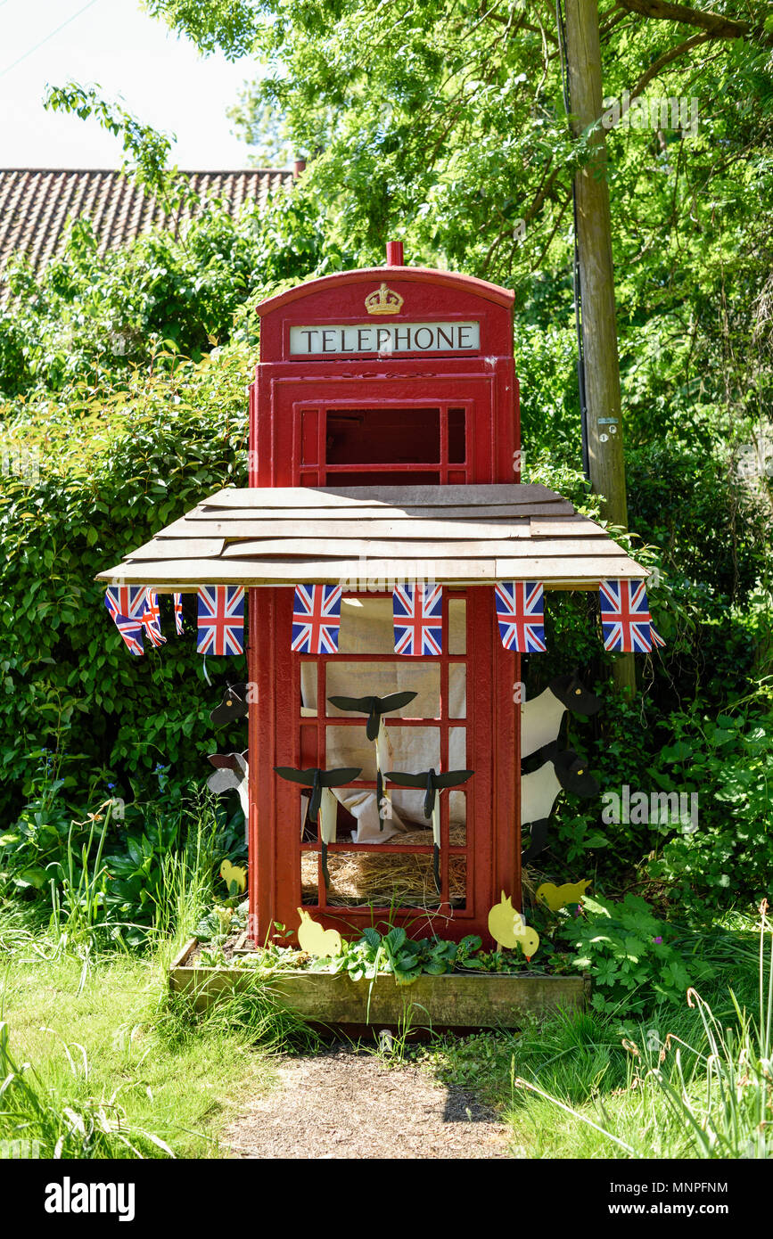 Orston, Nottinghamshire, UK: 19th May 2018. Villagers in the Nottinghamshire village of Orston celebrate with a street party and church service the royal wedding of Prince Harry and Meghan Markle. Credit: Ian Francis/Alamy Live News Credit: Ian Francis/Alamy Live News Stock Photo